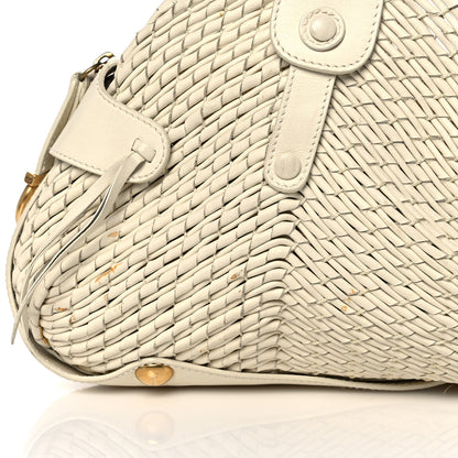 Salvatore Ferragamo Woven Calfskin Satchel White 7 of 17