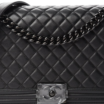 Chanel Caviar Quilted New Medium Boy Flap So Black 10 of 11