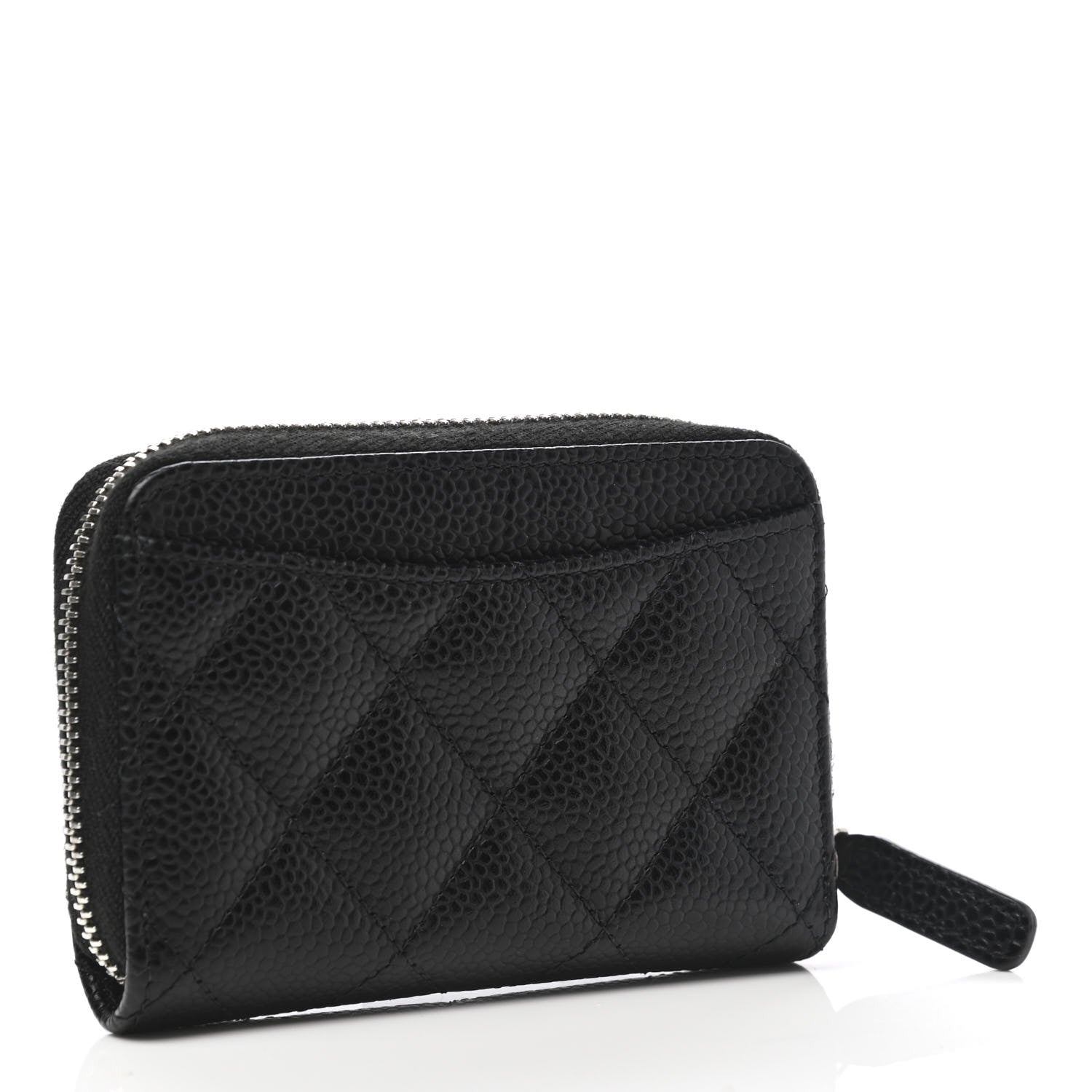 Chanel Caviar Quilted Zip Coin Purse Black 3 of 8