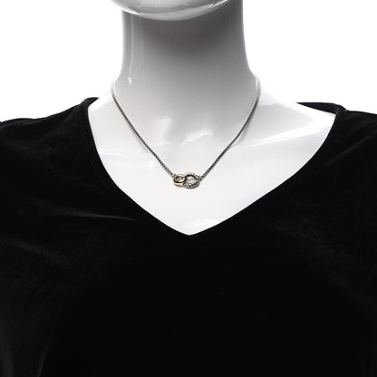 David Yurman Sterling Silver 18K Yellow Gold Belmont Pendant Necklace 2 of 4