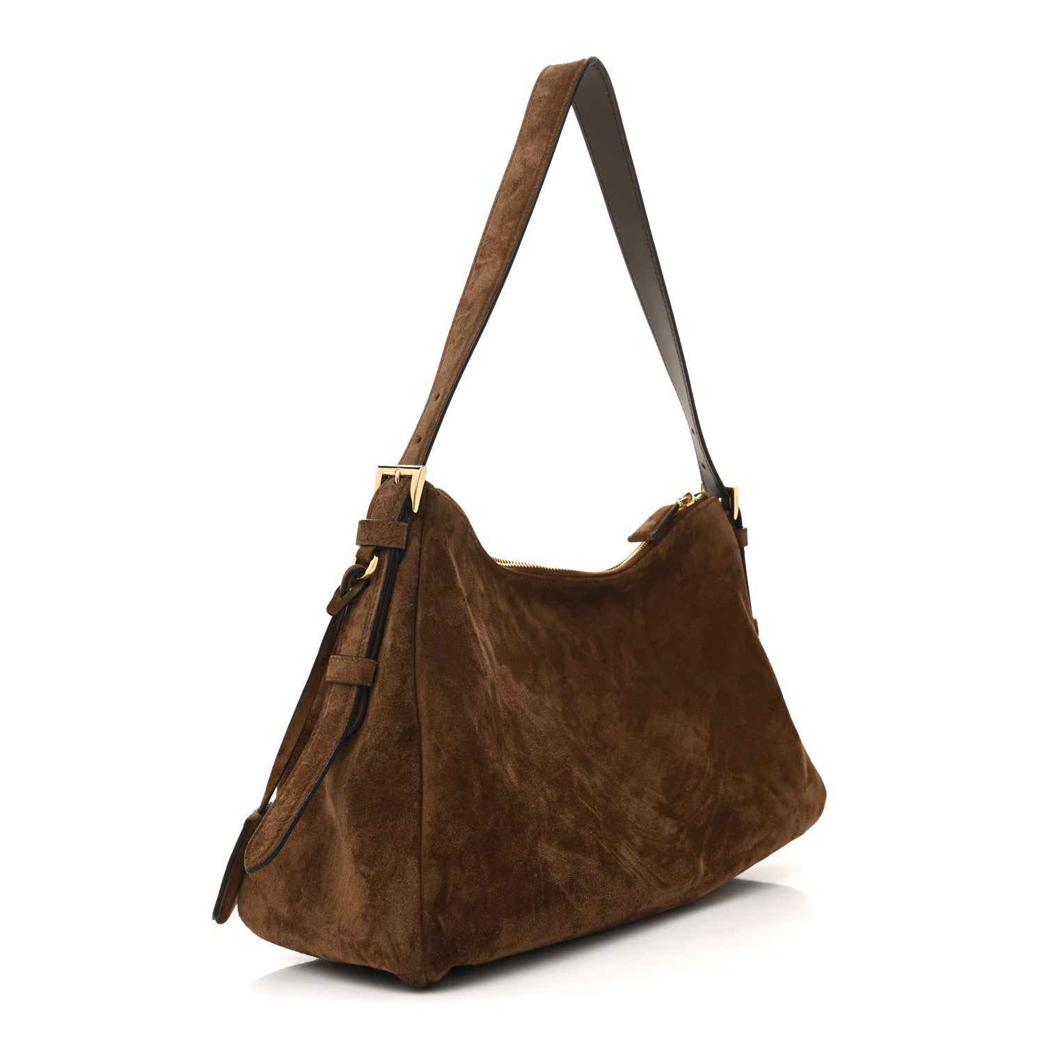 Prada Scamosciato Suede Large Aimee Shoulder Bag Cacao 3 of 10