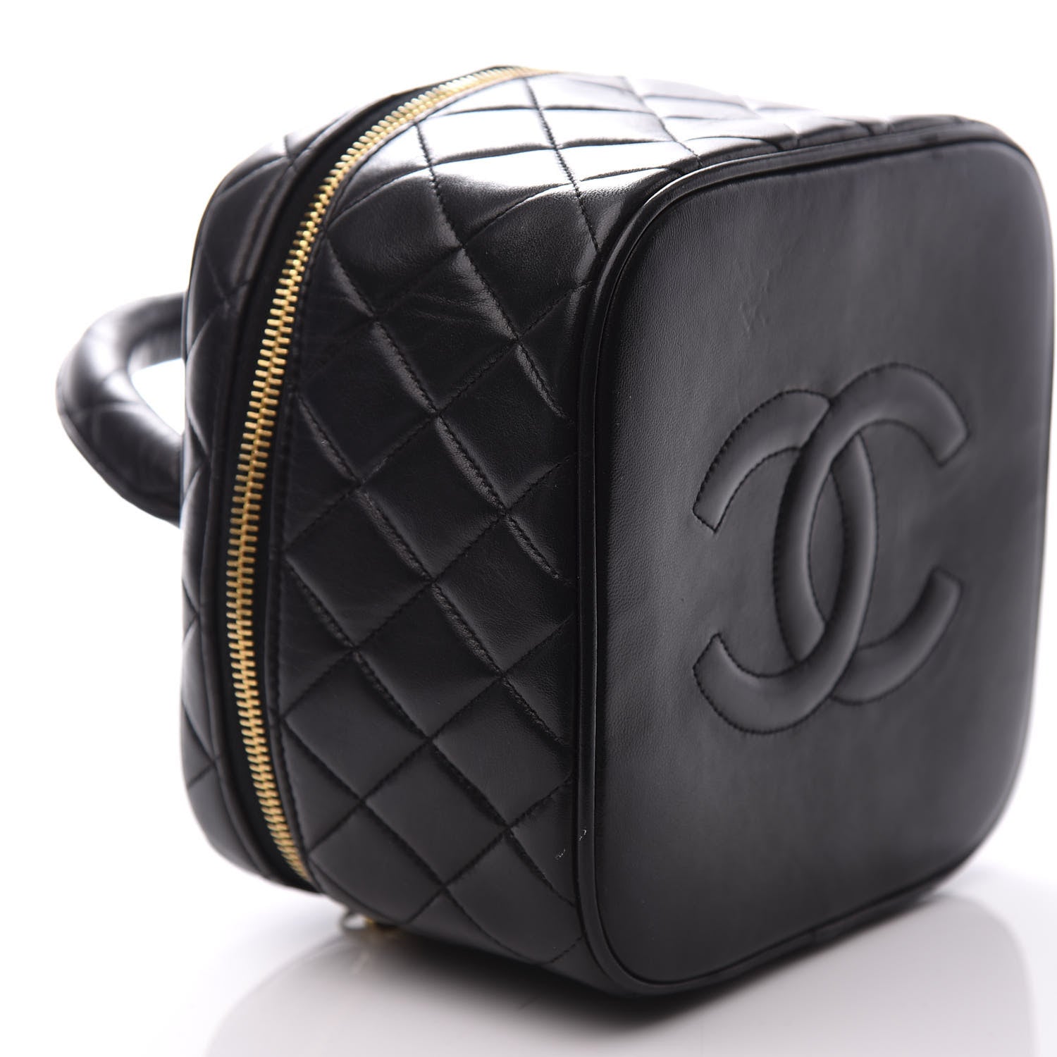 Chanel Lambskin Quilted Vanity Cosmetic Case Black 8 of 10