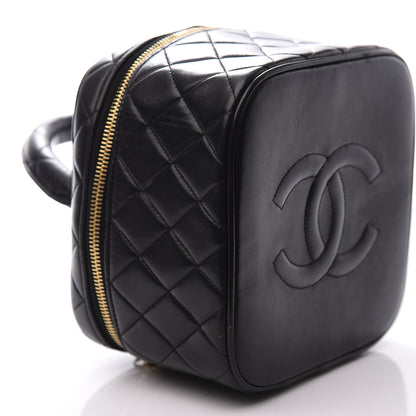 Chanel Lambskin Quilted Vanity Cosmetic Case Black 8 of 10