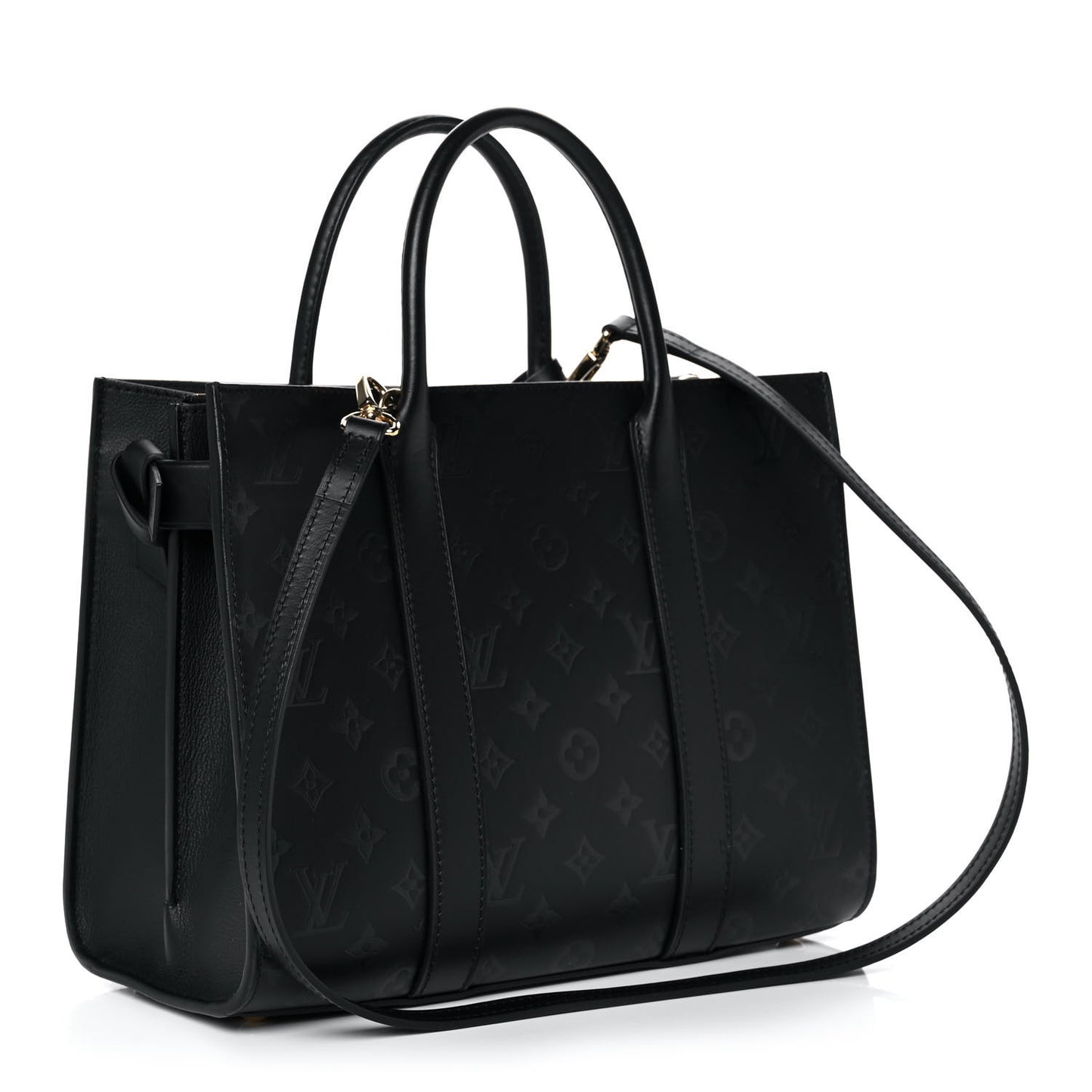 Monogram Cuir Plume Very Tote MM Black