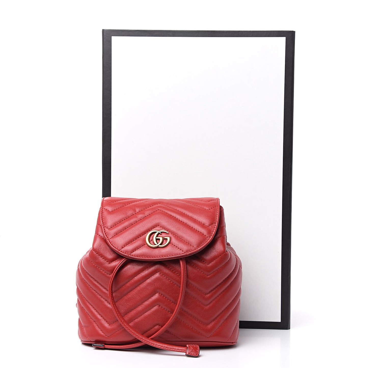 Calfskin Matelasse GG Marmont Flap Backpack Hibiscus Red