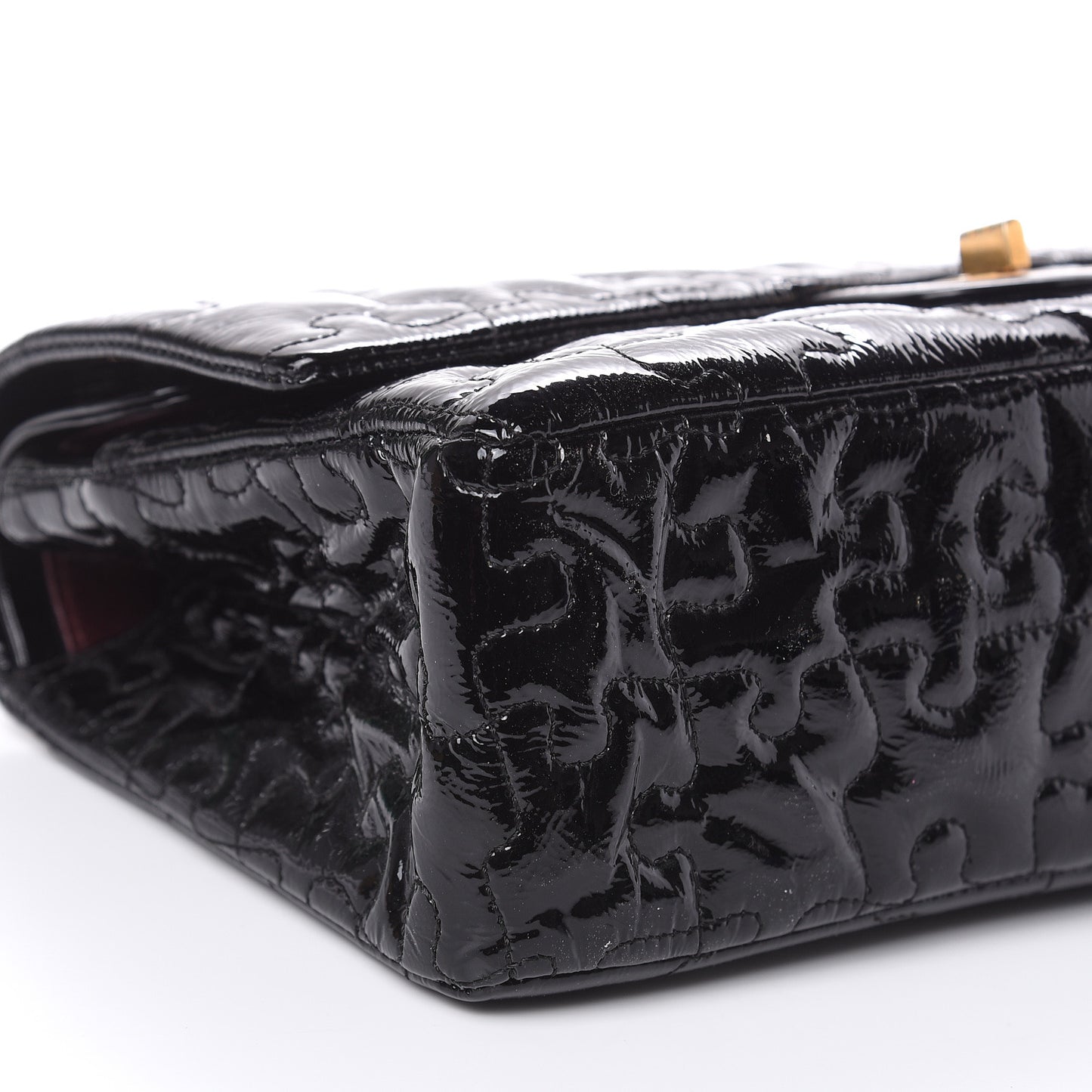 Crackled Patent Calfskin Puzzle 2.55 Reissue 226 Flap Black