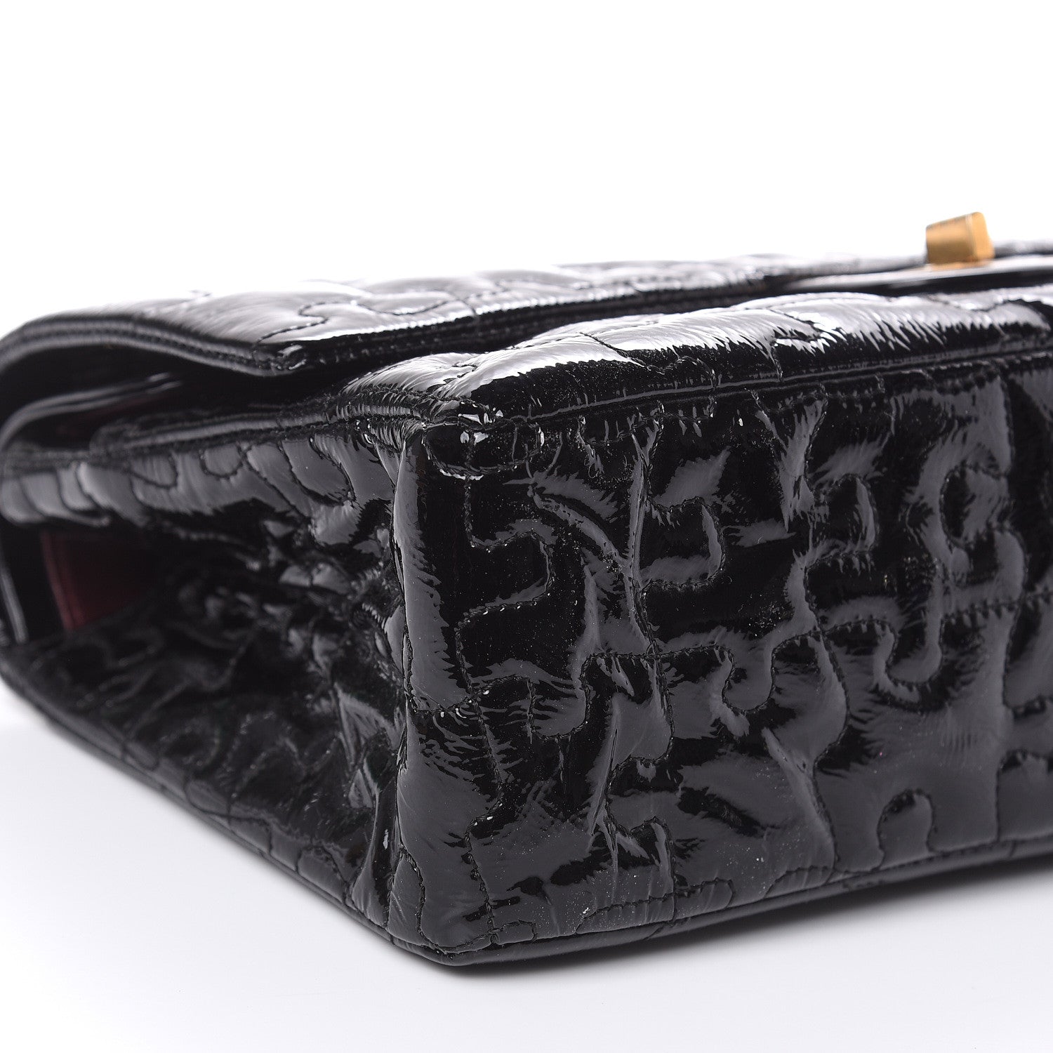 Chanel Crackled Patent Calfskin Puzzle 2.55 Reissue 226 Flap Black 8 of 13
