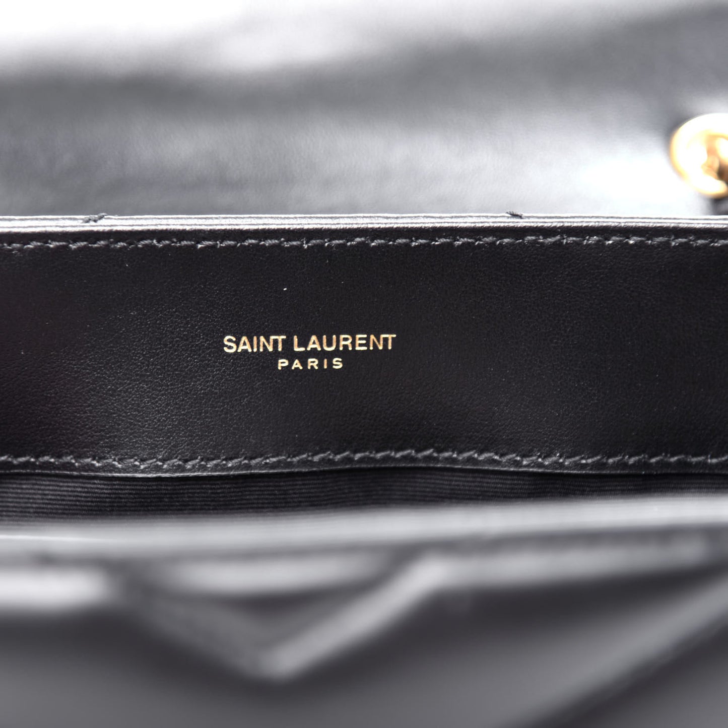 Calfskin Y Quilted Monogram Small Loulou Chain Satchel Black