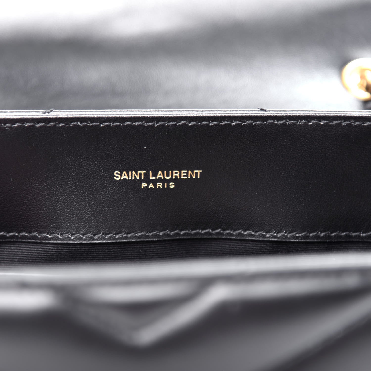 Saint Laurent Calfskin Y Quilted Monogram Small Loulou Chain Satchel Black 7 of 10