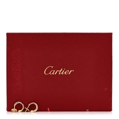Cartier 18K Pink Yellow White Gold Small Trinity Hoop Earrings 5 of 5