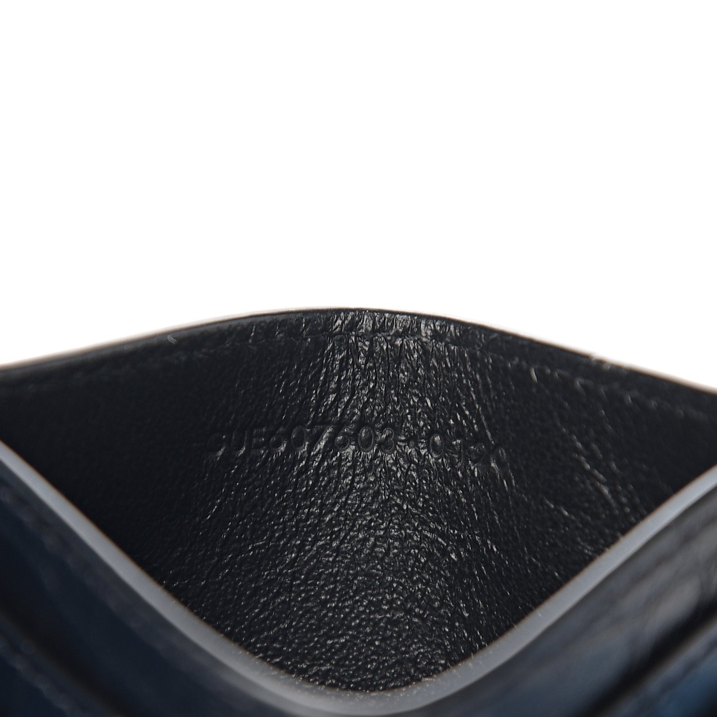 Calfskin Crocodile Embossed Monogram Tiny Cassandra Credit Card Case Black