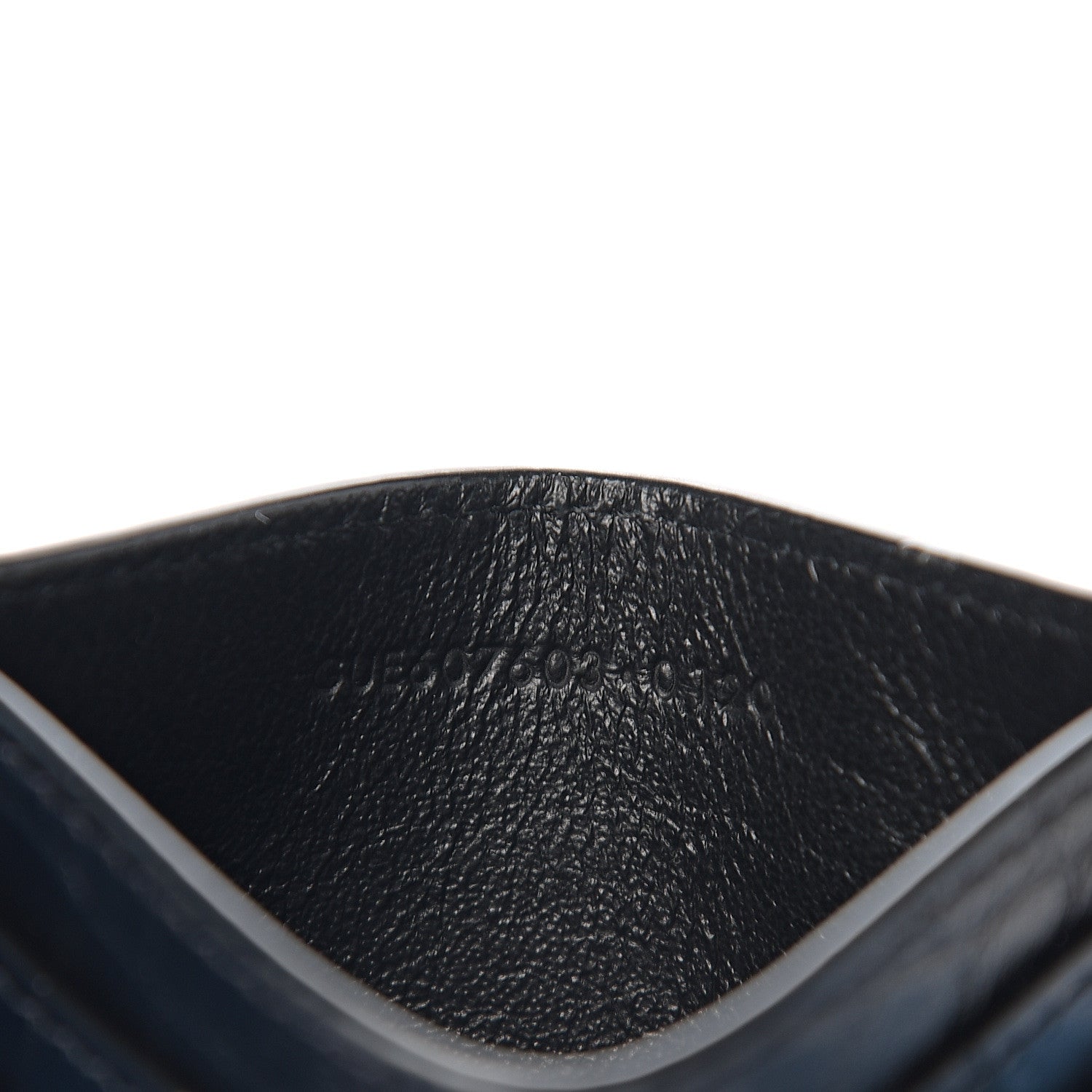 Saint Laurent Calfskin Crocodile Embossed Monogram Tiny Cassandra Credit Card Case Black 6 of 7