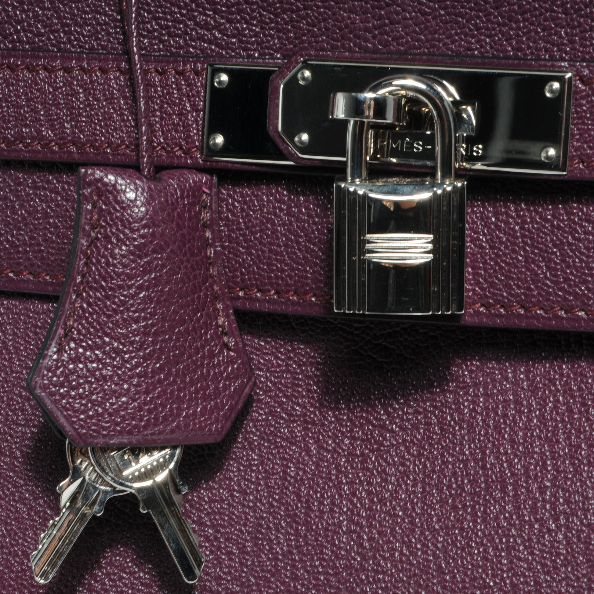 Hermes Chevre Kelly Retourne 32 Raisin 7 of 10