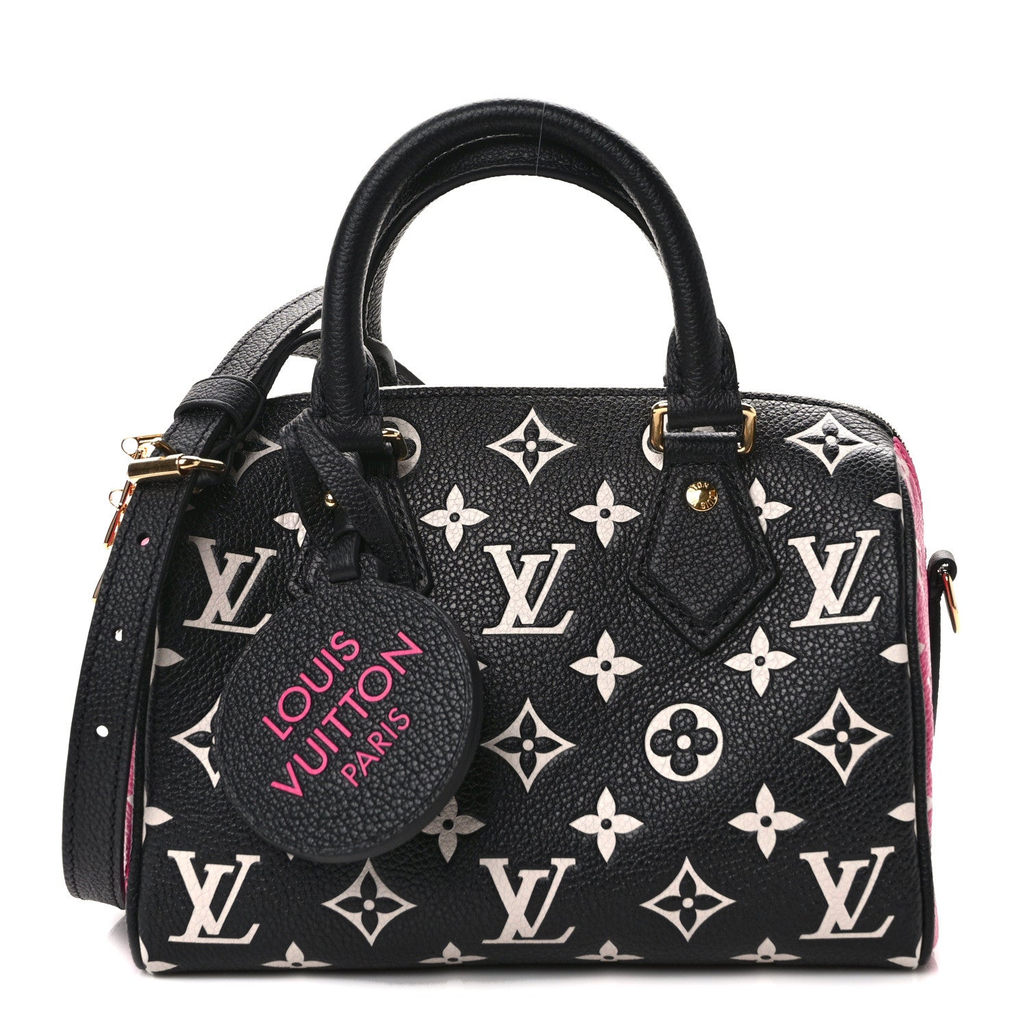 Louis Vuitton Empreinte Monogram Spring in the City Speedy Bandouliere 20 Black White Pink 1 of 9
