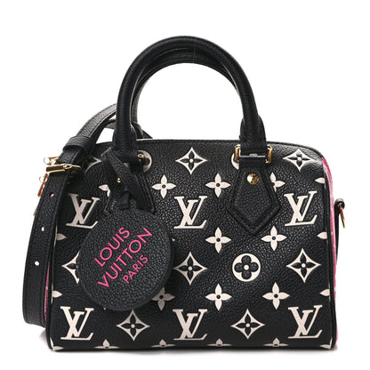 Louis Vuitton Empreinte Monogram Spring in the City Speedy Bandouliere 20 Black White Pink 1 of 9