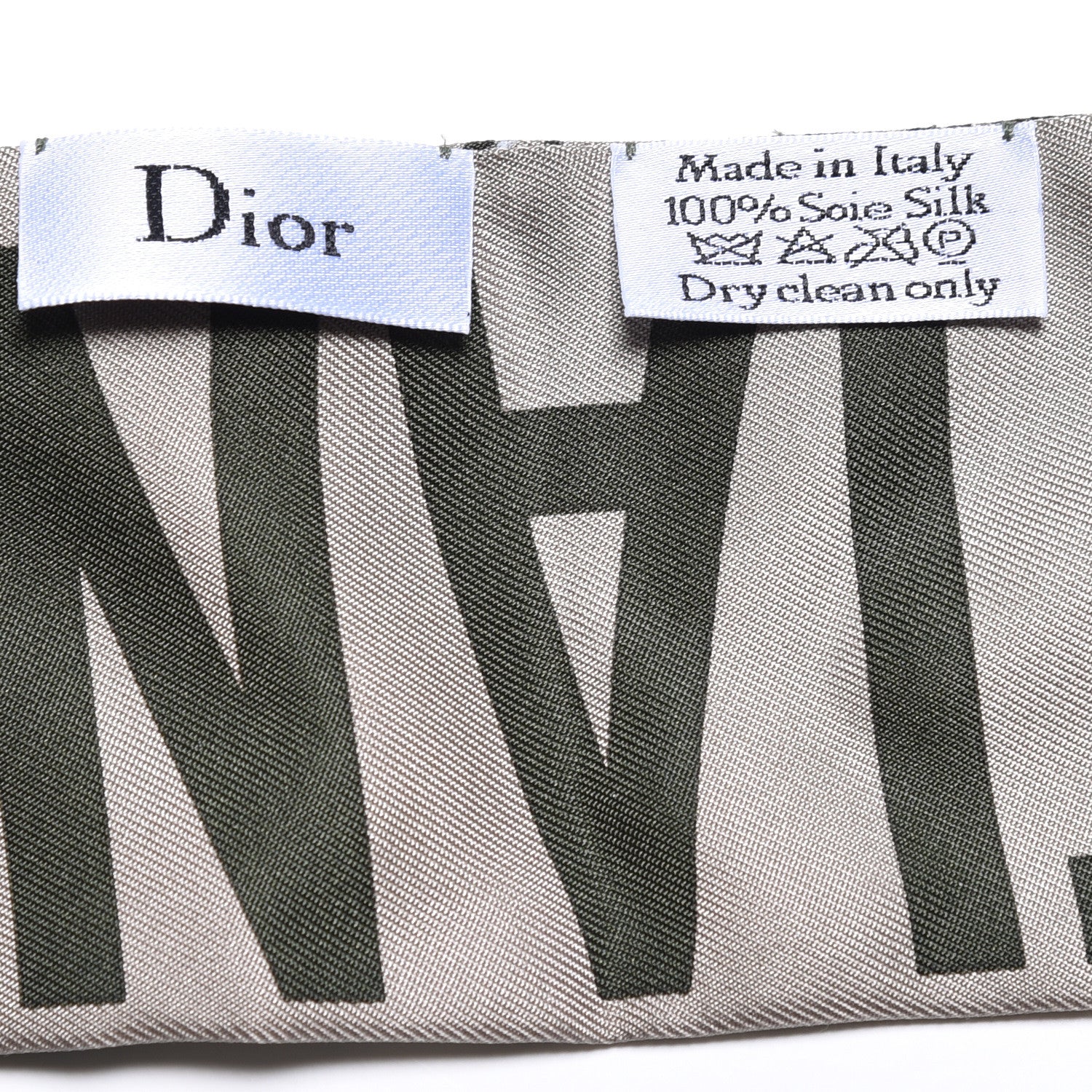 Christian Dior Silk Oblique Mitzah Scarf Green 4 of 4