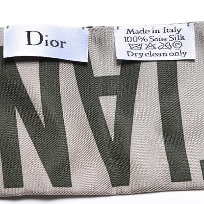 Christian Dior Silk Oblique Mitzah Scarf Green 4 of 4