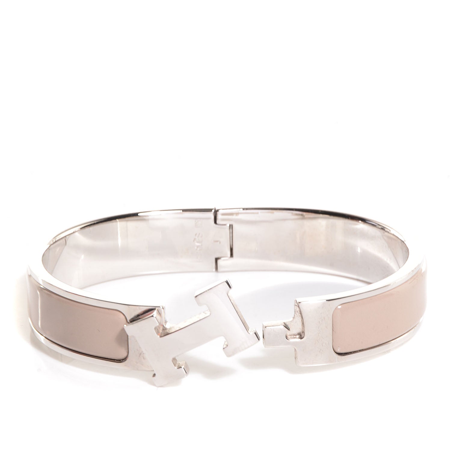 Hermes Enamel Narrow Clic Clac H Bracelet PM Etoupe 4 of 6
