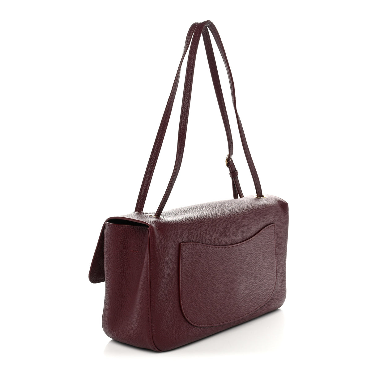 Grained Calfskin Small Souplissimo Maxi Flap Burgundy