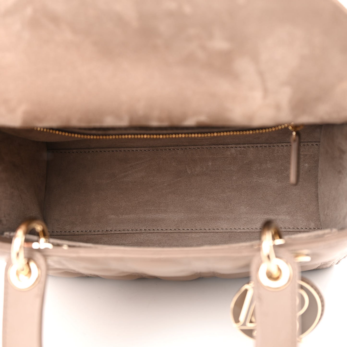 CHRISTIAN DIOR Lambskin Cannage Medium Lady Dior Warm Taupe