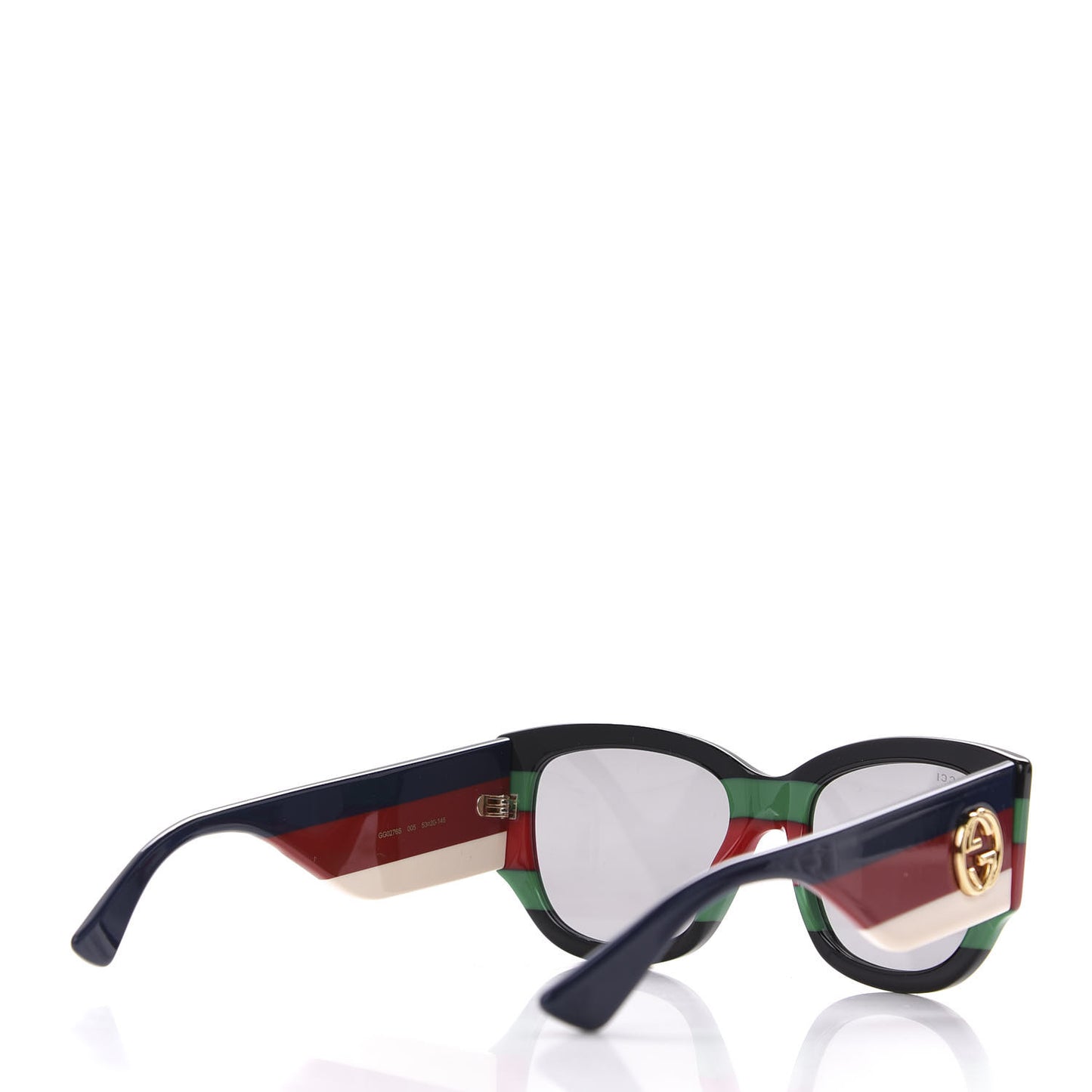 Acetate Web Oversized Frame Rectangle Sunglasses GG0276S Black Multicolor