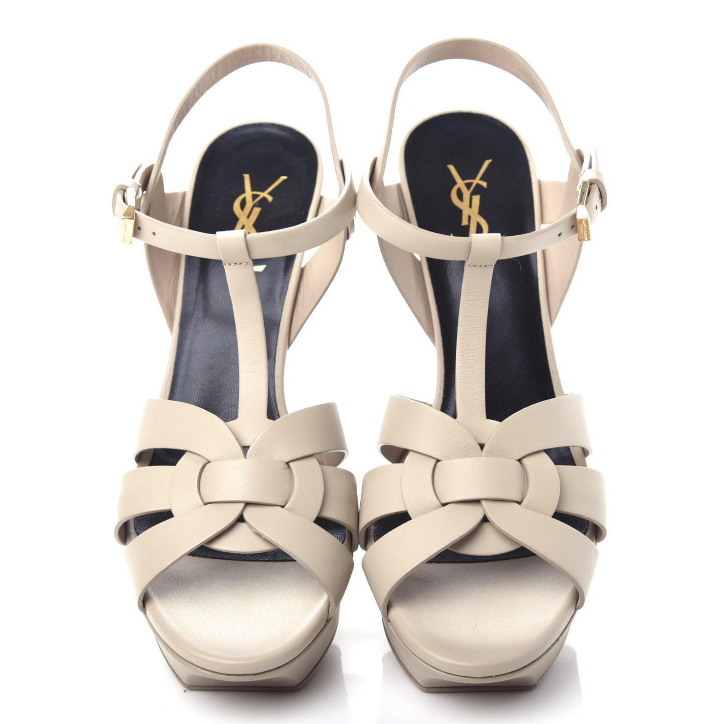 Calfskin Tribute 75 Platform Sandals 39 Nude Powder