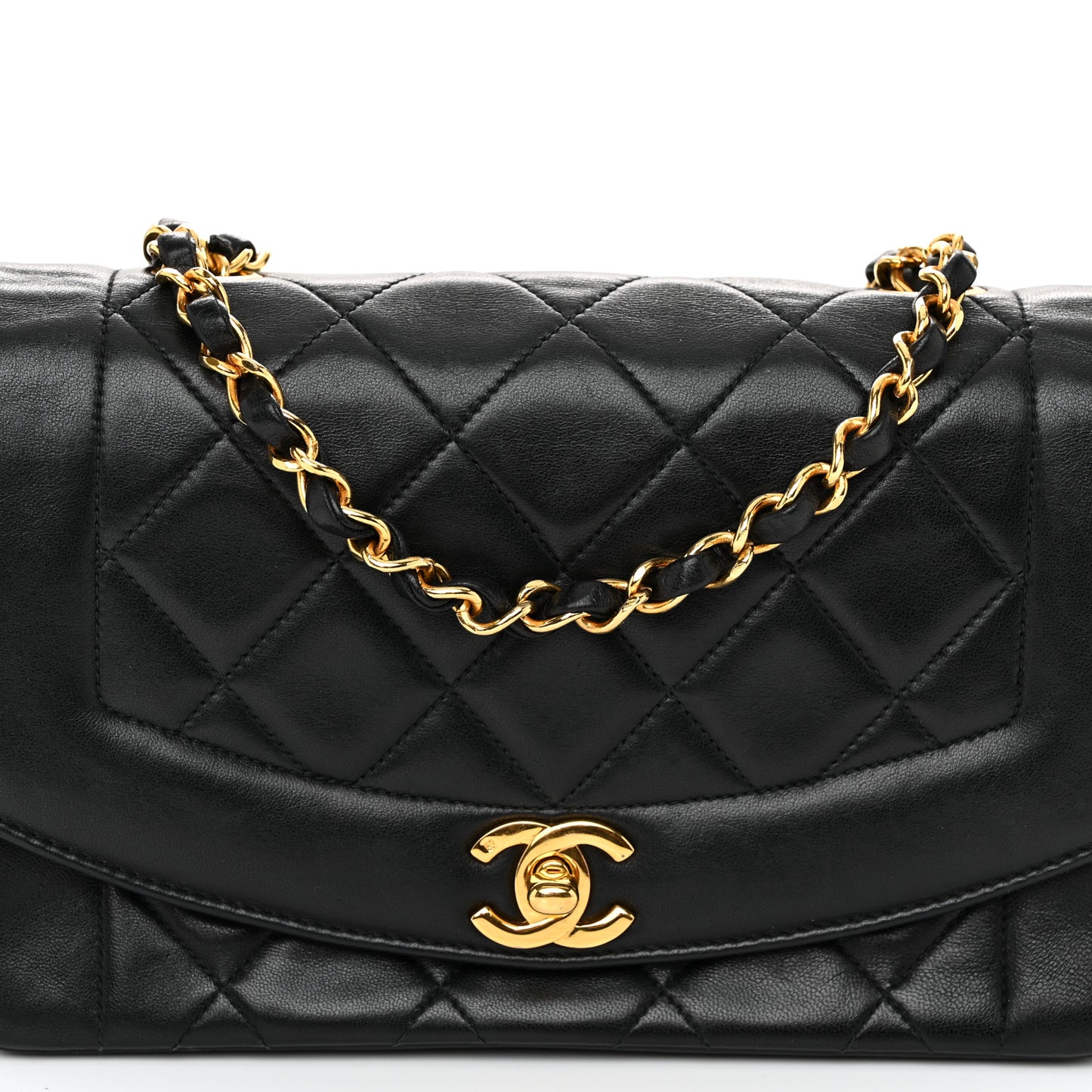 Lambskin Quilted Small Single Flap Black