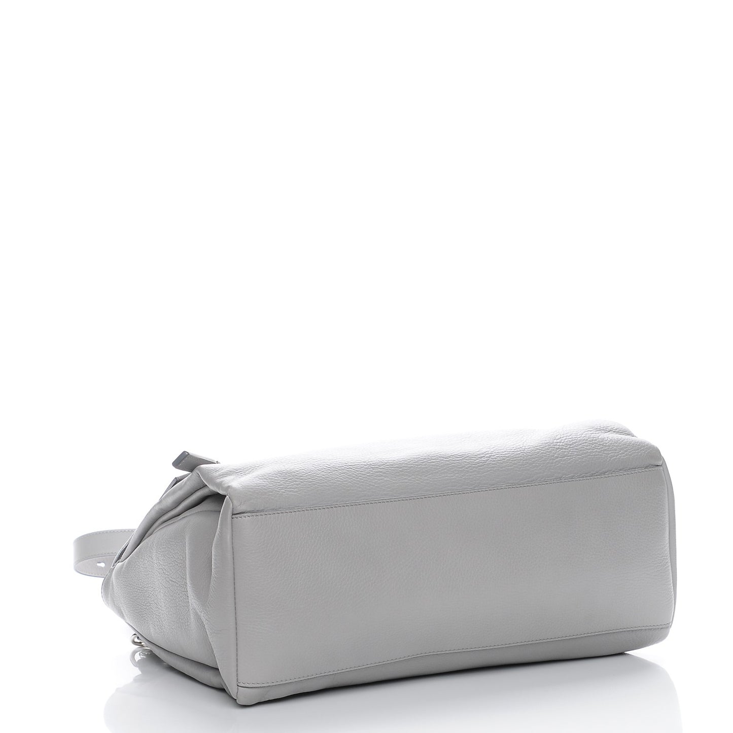 Grained Calfskin Medium Pandora Pure Flap Bag Pearl Grey