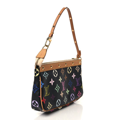 Louis Vuitton Monogram Multicolor Pochette Accessories Black 3 of 6
