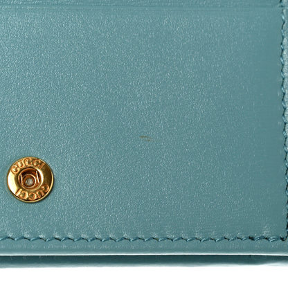 Gucci Boarded Plutone Calfskin Horsebit 1955 Card Case Wallet Dusty Azure 10 of 14