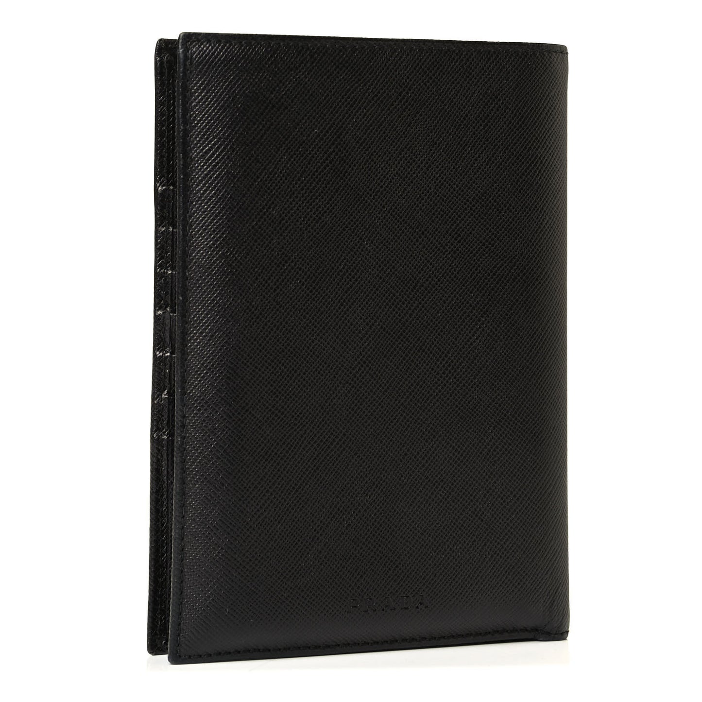 Saffiano Flap Passport Holder Black