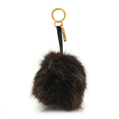 Fendi Fox Fur Vitello Elite Pom Pom Bag Charm Moro 1 of 3