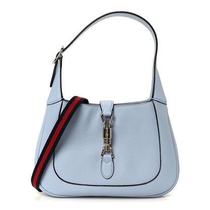 Gucci Grained Calfskin Web Medium Jackie 1961 Hobo Light Blue 1 of 12