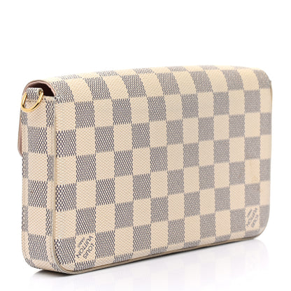 Louis Vuitton Damier Azur Pochette Felicie Chain Wallet Rose Ballerine 3 of 9