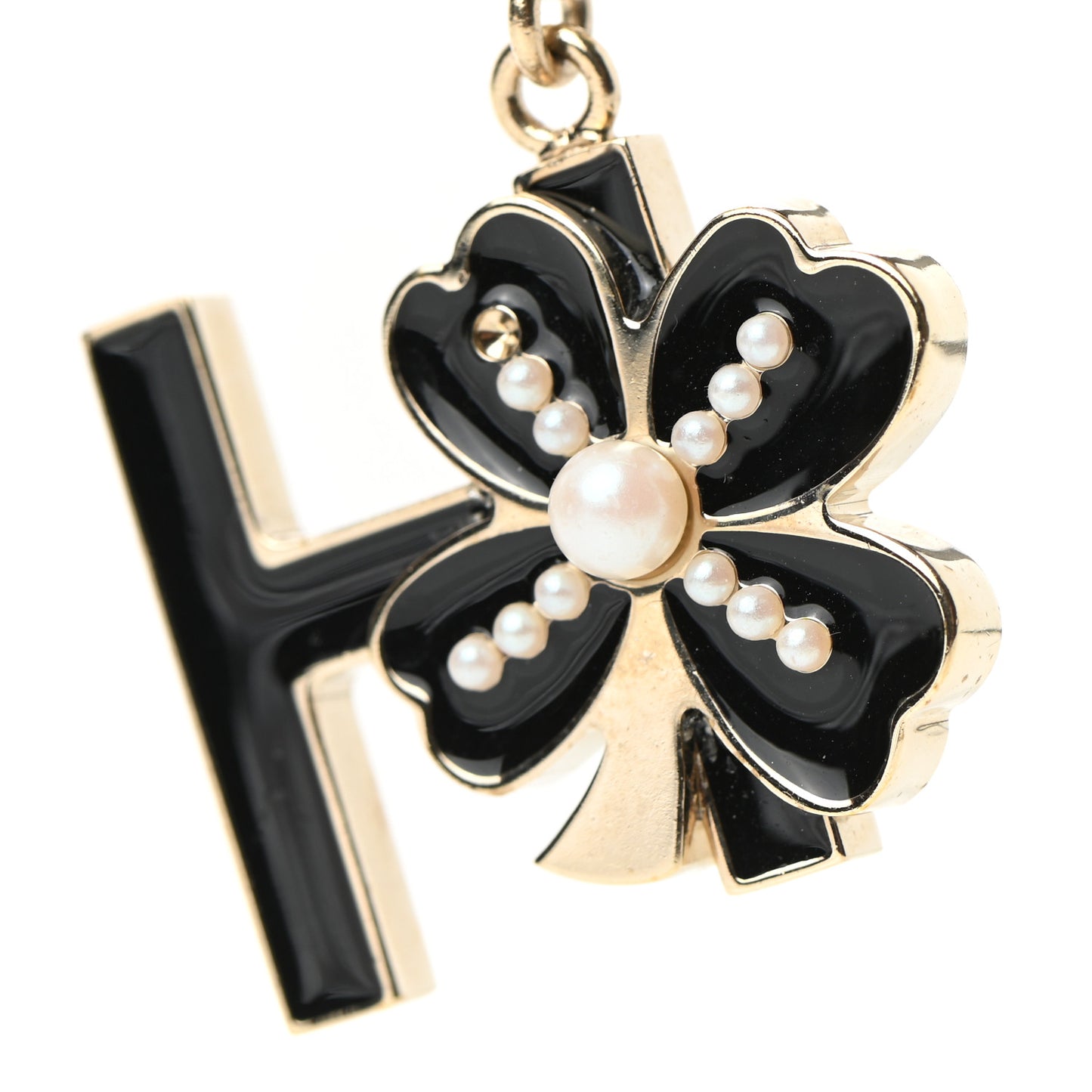 Pearl Charms Coco Chanel Logo Necklace