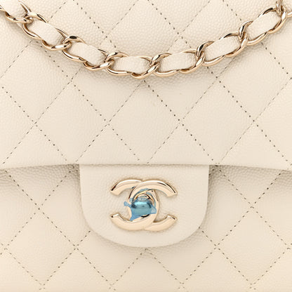 Chanel Caviar Quilted Medium Double Flap White 8 of 11