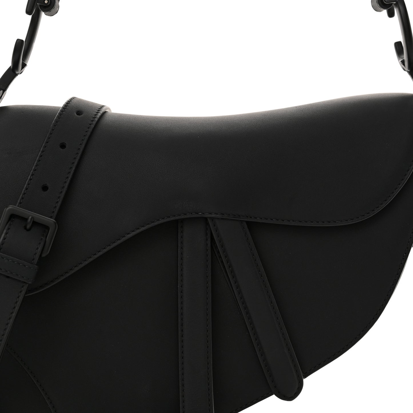 Ultra Matte Calfskin Saddle Bag Black