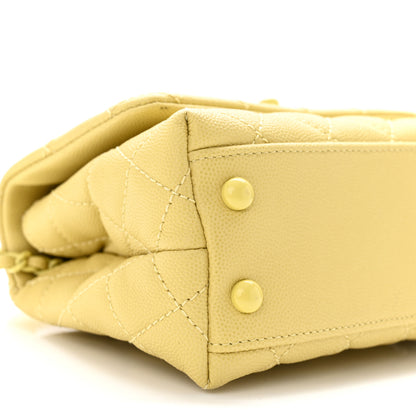 Chanel Caviar Quilted Incognito Extra Mini Coco Handle Flap Light Yellow 9 of 10