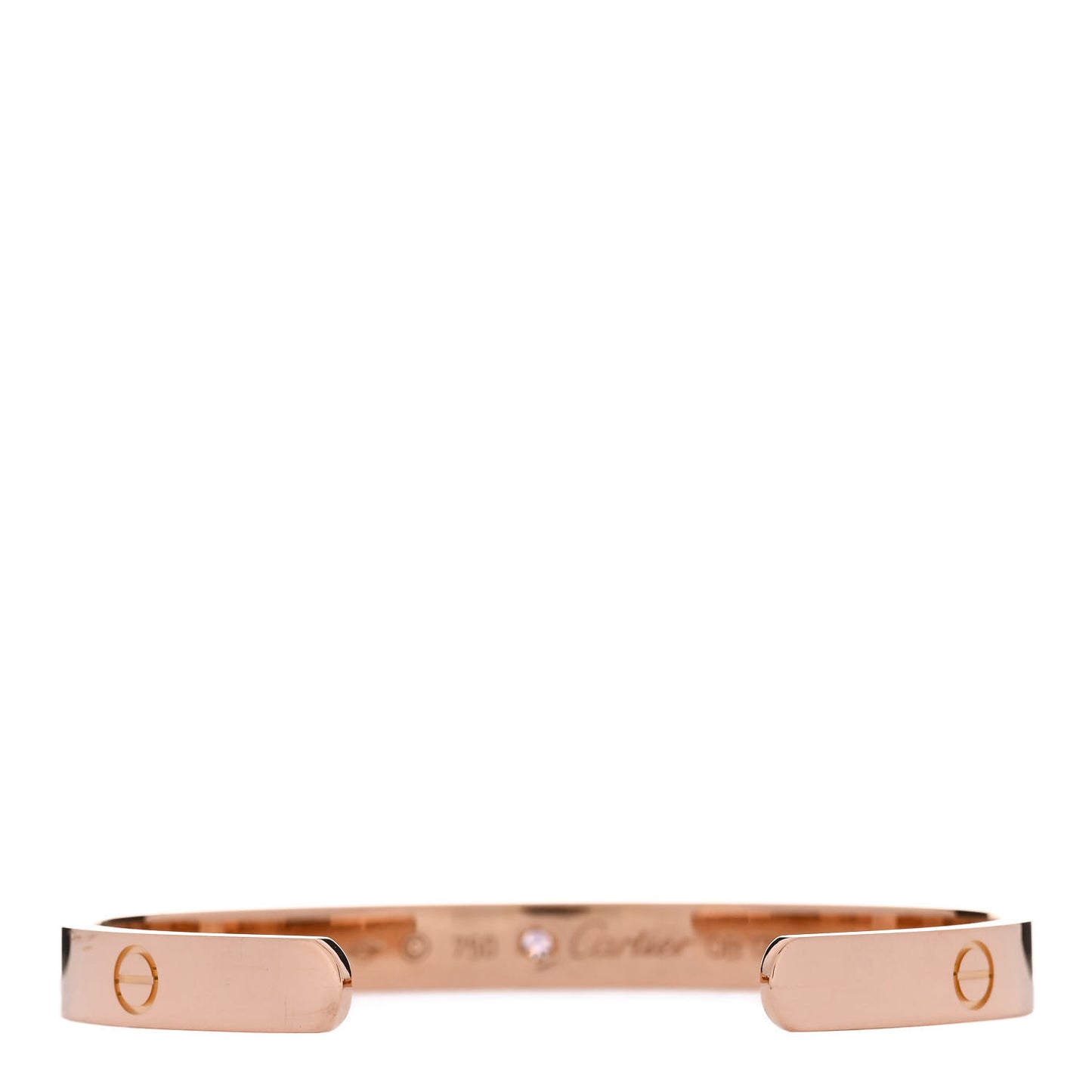 18K Pink Gold Pink Sapphire LOVE Cuff Bracelet 18