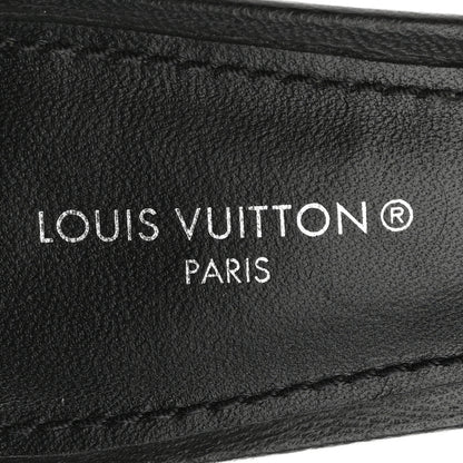 Louis Vuitton Lambskin Embossed Monogram Revival Mid Heel Mules 37 Black 8 of 10