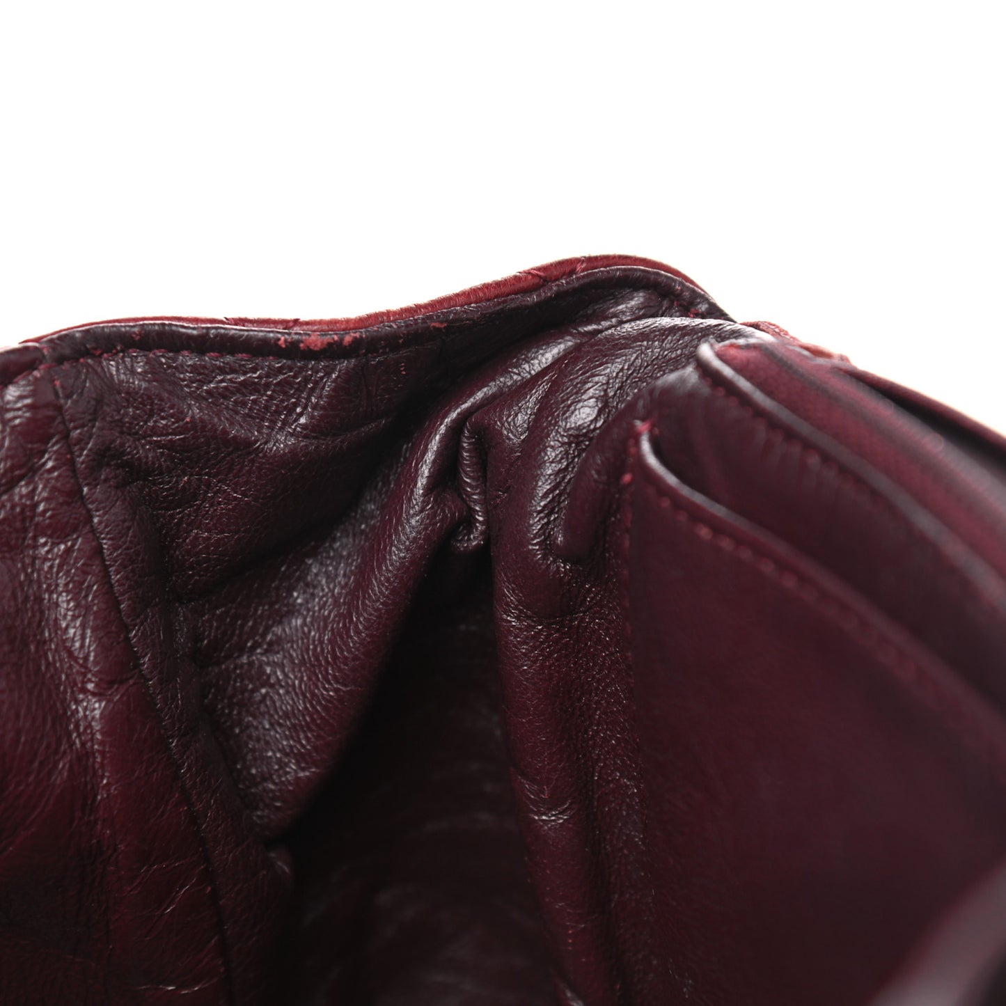 Lambskin Quilted Jumbo Single Flap Dark Red
