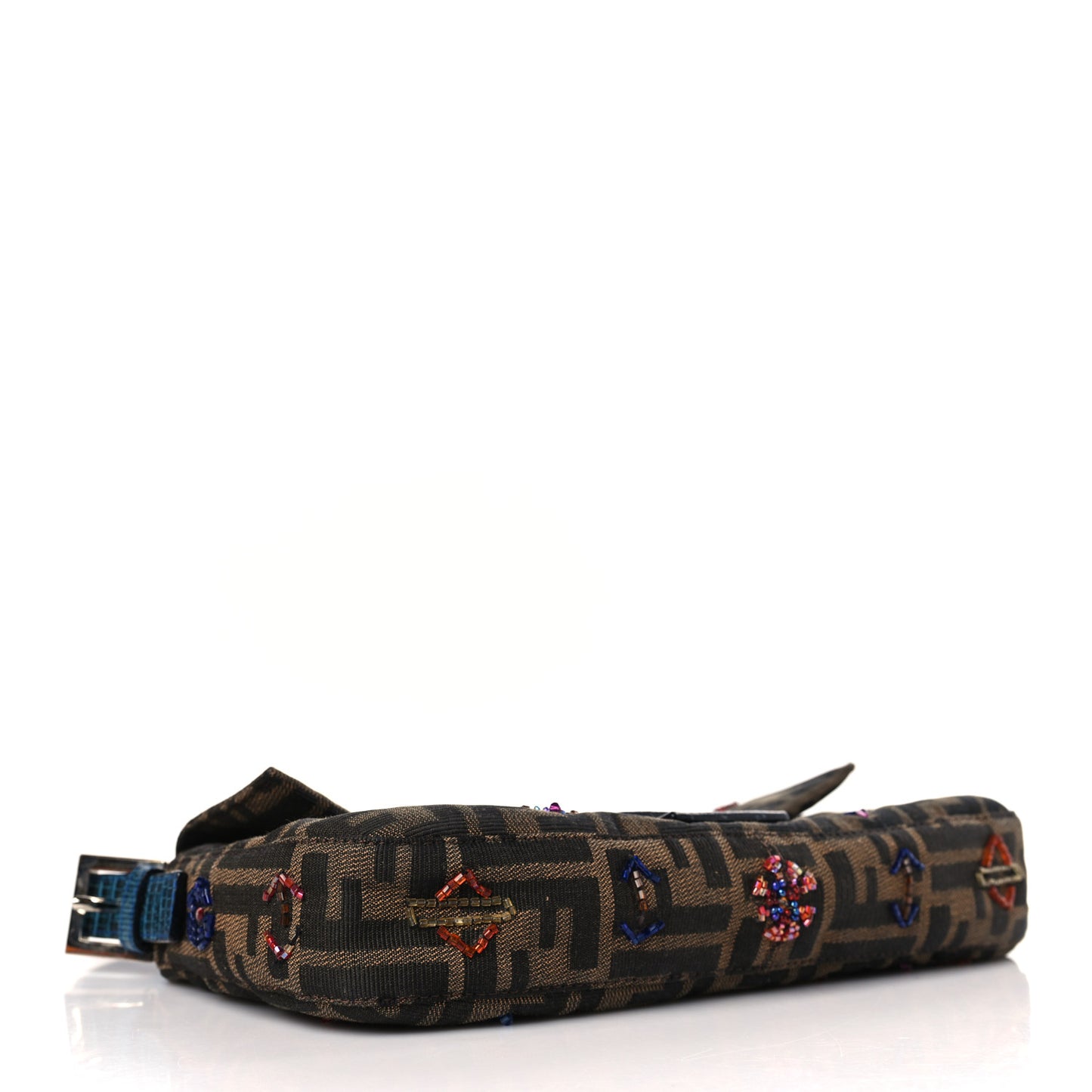 Zucca Lizard Embroidered Baguette Tobacco Multicolor