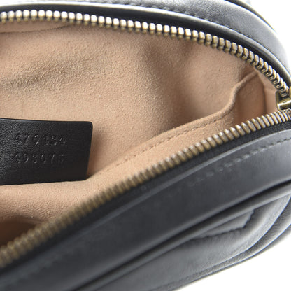 Gucci Calfskin Matelasse GG Marmont Belt Bag 85 34 Black 9 of 10