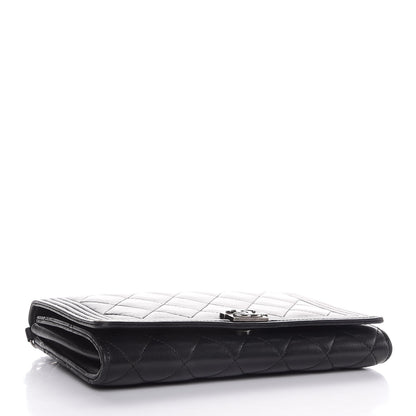 Chanel Lambskin Quilted Boy Wallet On Removable Chain WOC Black 4 of 9