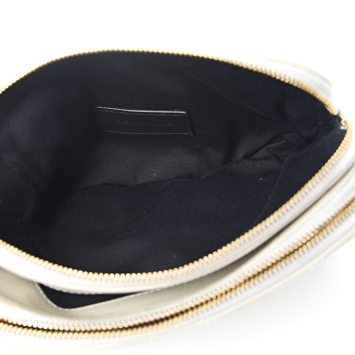 Saint Laurent Grained Lambskin Quilted Mini Becky Double Zip Bag Vintage White 4 of 11