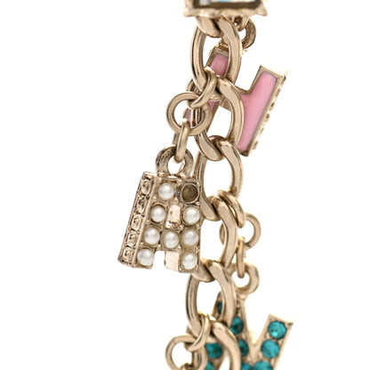 Chanel Crystal Enamel Pearl CC Logo Drop Earrings Gold Multicolor 5 of 5