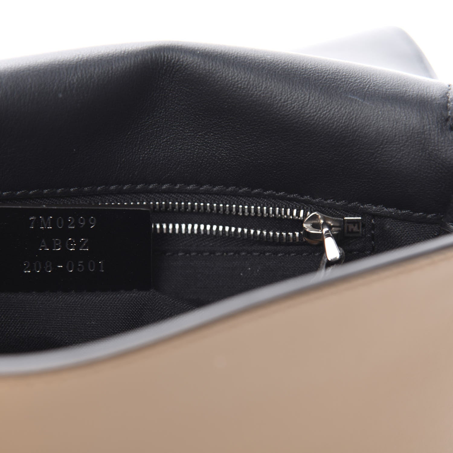 Fendi Vitello Grace Suede FF 1974 Embossed Mini Expandable Flap Bag Sand Sughero 9 of 11