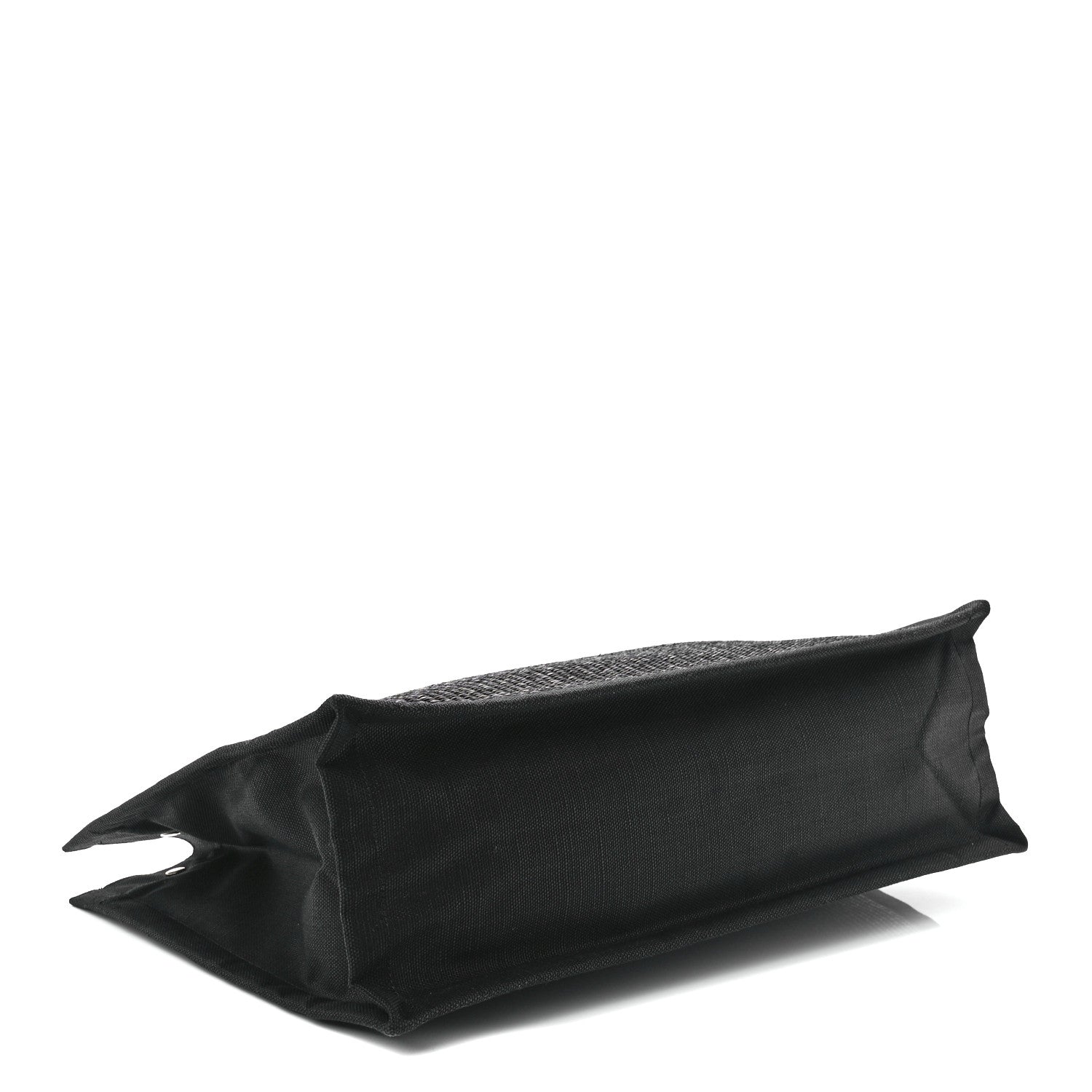 Saint Laurent Raffia Linen Calfskin Rive Gauche Tote Black 4 of 11