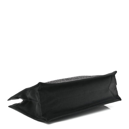 Saint Laurent Raffia Linen Calfskin Rive Gauche Tote Black 4 of 11