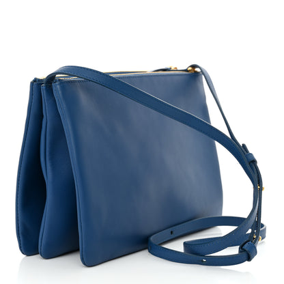 Celine Lambskin Large Trio Crossbody Bag Indigo 3 of 15
